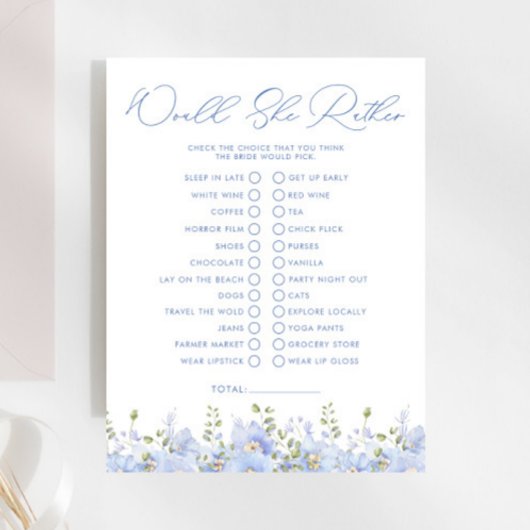 Etwas Blau würde sie eher Brautparty Game