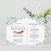 Etwas blaue Bachelorette Routeneinladung Einladung (Stehend Vorderseite)