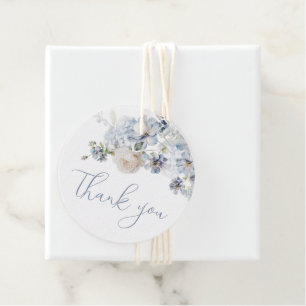 Etwas Blaue Blumige Gefallen-Tags Geschenkanhänger