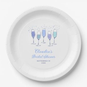 Etwas Blaue Champagner-Brautjungferfeier Pappteller