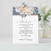 ETWAS BLAUE Dusky Floral Wedding Dankeskarte (Stehend Vorderseite)