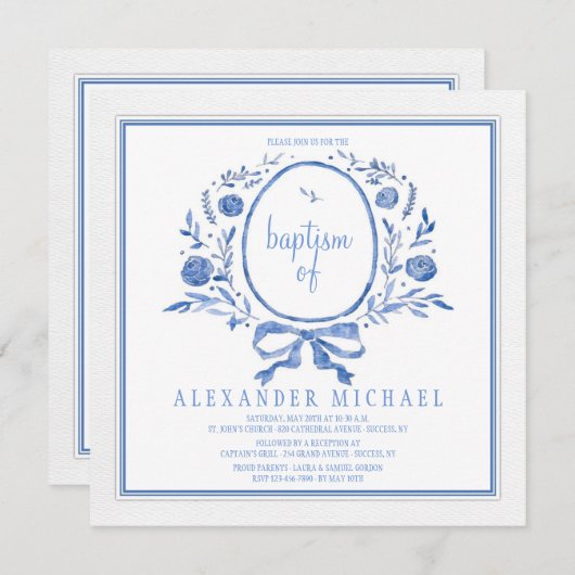 Etwas blaue Einladung (Vorne/Hinten)