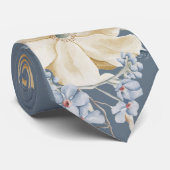 ETWAS BLAUE GROSSE BLÜTTE KRAWATTE (Gerollt)