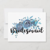 Etwas Blaue Rose wirst du meine Bridesmaid sein Einladung (Vorderseite)