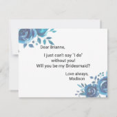 Etwas Blaue Rose wirst du meine Bridesmaid sein Einladung (Rückseite)