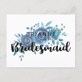 Etwas Blaue Rose wirst du meine Bridesmaid sein Einladung