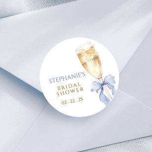 Etwas Blaue Schleife Champagnerglas Aufkleber