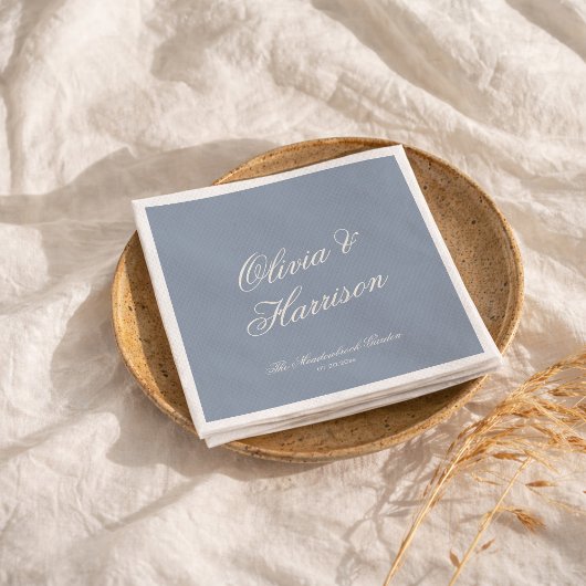 Etwas Blaue Staubblaue Hochzeitsservietten Serviette