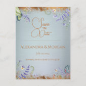 Etwas Blaue Wildblume Save the Date Postkarte (Vorderseite)