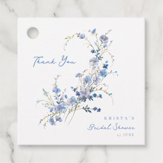 Etwas Blaue Wildblumen-Brautparty Geschenkanhänger (Vorderseite)