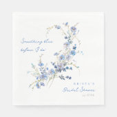 Etwas Blaue Wildblumen-Brautparty Serviette (Vorderseite)