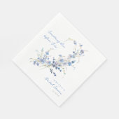 Etwas Blaue Wildblumen-Brautparty Serviette (Ecke)