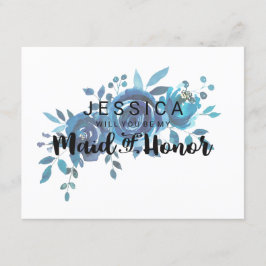 Etwas Blauer Flora wirst du meine Trauzeugin sein Einladung