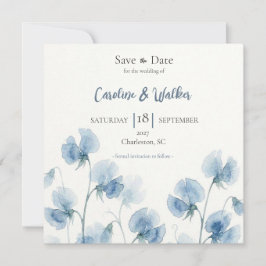 Etwas Blaues Aquarell-Hochzeit - Sichert Euch den Save The Date