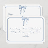 Etwas Blaues Band Einladung (Vorne/Hinten)