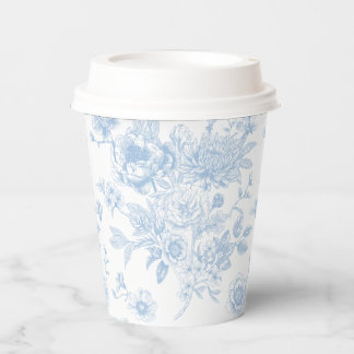 Etwas Blaues bevor ich Blaues Blumen-Toile mache Pappbecher
