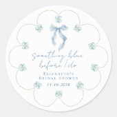 Etwas Blaues, bevor ich den Brautstrauß werfe Jung Runder Aufkleber (Vorderseite)