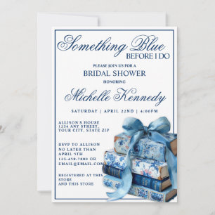Etwas Blaues, bevor ich die elegante Bridal Shower Einladung