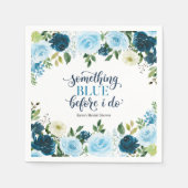 Etwas Blaues bevor ich die Navy-Blumen-Hochzeitsfe Serviette (Vorderseite)