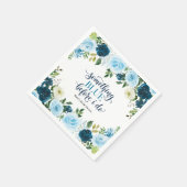 Etwas Blaues bevor ich die Navy-Blumen-Hochzeitsfe Serviette (Ecke)
