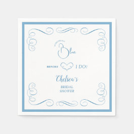 Etwas Blaues, bevor ich eine elegante Brautparty m Serviette