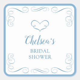 Etwas Blaues, bevor ich eine elegante Bridal Showe Quadratischer Aufkleber
