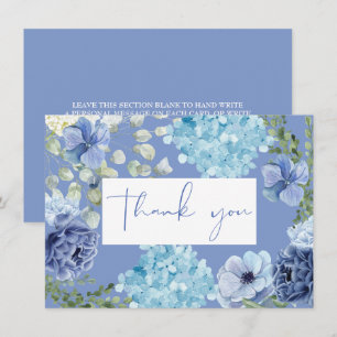 Etwas Blaues bevor ich eine Hortensien-Brautparty  Dankeskarte