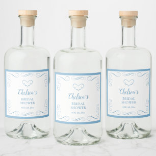 Etwas Blaues, bevor ich eleganten Brautdusche mach Alkoholflaschenetikett