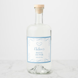 Etwas Blaues, bevor ich eleganten Brautdusche mach Alkoholflaschenetikett