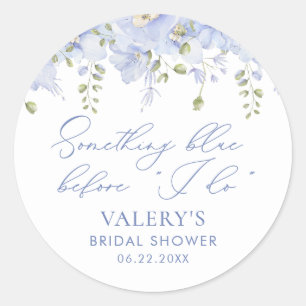 Etwas Blaues, bevor ich Floral Bridal Shower mache Runder Aufkleber