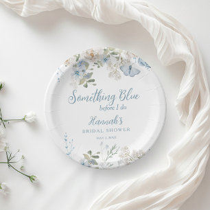 Etwas Blaues bevor ich heirate Florale Babyparty z Pappteller