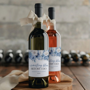 Etwas Blaues bevor ich heirate Florale Hochzeitsfe Weinetikett