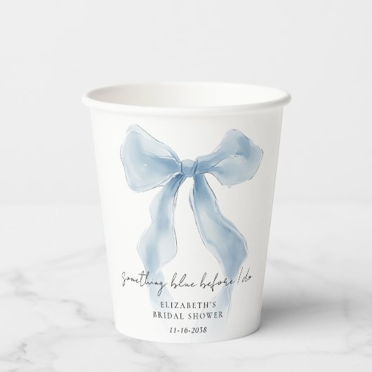 Etwas Blaues, bevor ich heirate - Junggesellinnena Pappbecher (Rückseite)