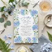 Etwas Blaues bevor ich Hydrangea-Brautjungfernpart Einladung