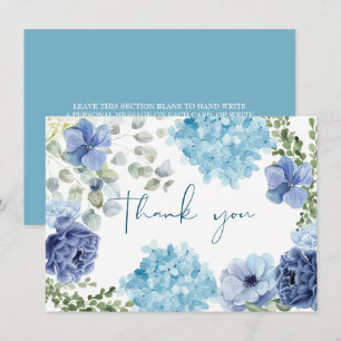 Etwas Blaues bevor ich Hydrangea-Junggesellinnenab Dankeskarte