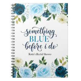 Etwas Blaues bevor ich Navy Floral mache Notizblock