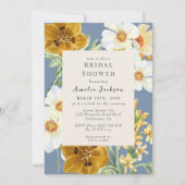 Etwas blaues, blühendes Chinoiserie-Brautparty Einladung (Vorderseite)
