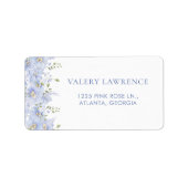 Etwas blaues Blumen Brautparty Adressaufkleber (Vorne)