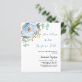 Etwas blaues Blumen Bridal Dusche Einladung (Stehend Vorderseite)
