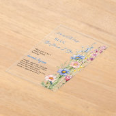 Etwas blaues, blumenrosa Brautparty Acryleinladungen (Ablage )