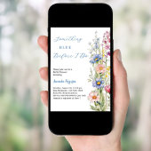 Etwas blaues blumenrosa lila Brautparty Einladung