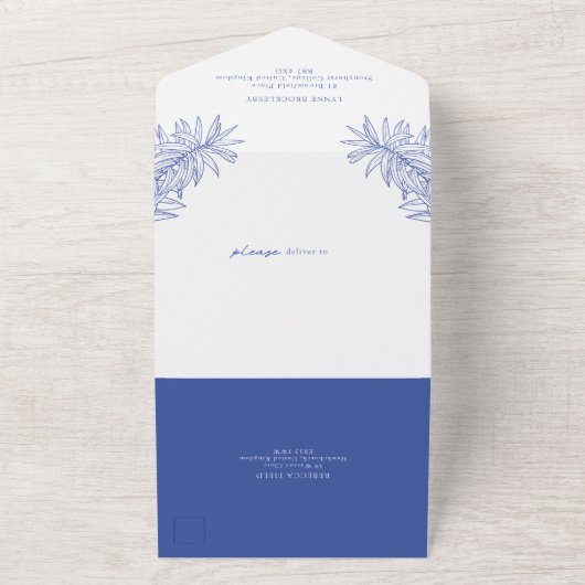 Etwas Blaues Botanisches All In One Einladung (Außenbereich)