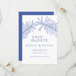 Etwas Blaues Botanisches Save the Date Minimalisti