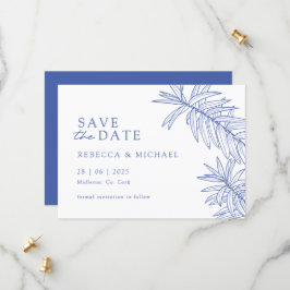 Etwas Blaues Botanisches Save the Date Minimalisti