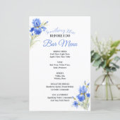 Etwas Blaues Brautparty-Bar-Menü (Stehend Vorderseite)