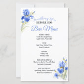 Etwas Blaues Brautparty-Bar-Menü (Vorderseite)