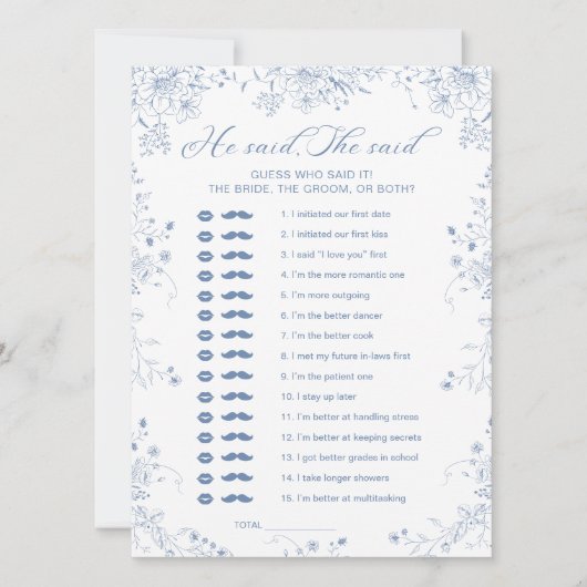 Etwas blaues Brautparty, das Game Card gesagt hat Einladung (Vorderseite)