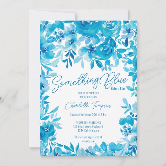 Etwas blaues Brautparty Einladung (Vorderseite)