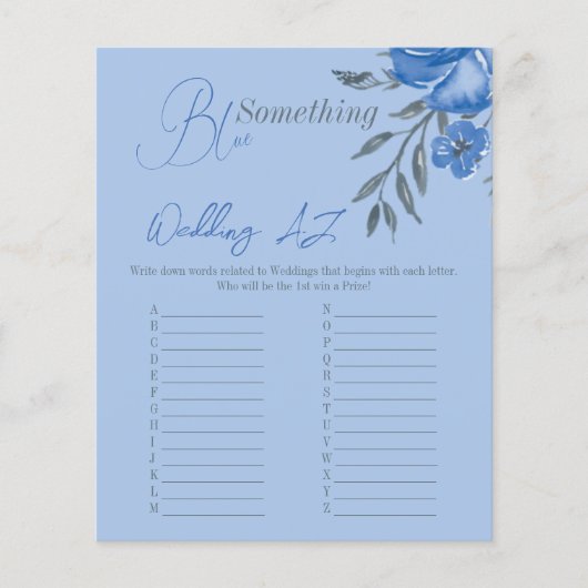 Etwas blaues Brautparty Hochzeitsspiel (Vorderseite)