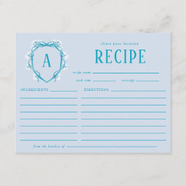 Etwas Blaues Brautparty Rezept Blumenmuster Wappen Begleitkarte